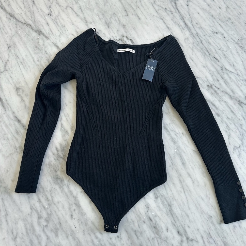 Abercrombie & Fitch Charcoal Ribbed Top